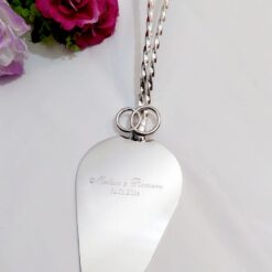 PÁ DE BOLO CORDÃO RETORCIDO COM ALIANÇAS (prata 90)