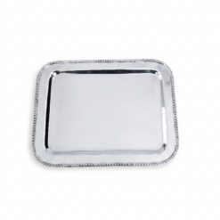 BANDEJA RETANGULAR C/ FIO - 26 x 20cm (D) (PRATA 90)