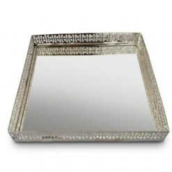 BANDEJA RETANGULAR QUADRADA BASILE - 26 x 26cm (PRATA 90)