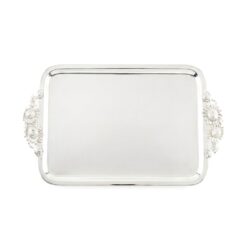 BANDEJA CONVITE C/ ALÇA GIRASSOL - 30 x 21cm (D) (PRATA 90)